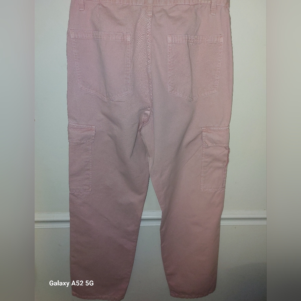 Wide Leg Cargo Pants in Light Pink - Picture 6 of 8